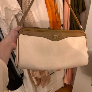 Gucci Cream and Tan Shoulder Bag